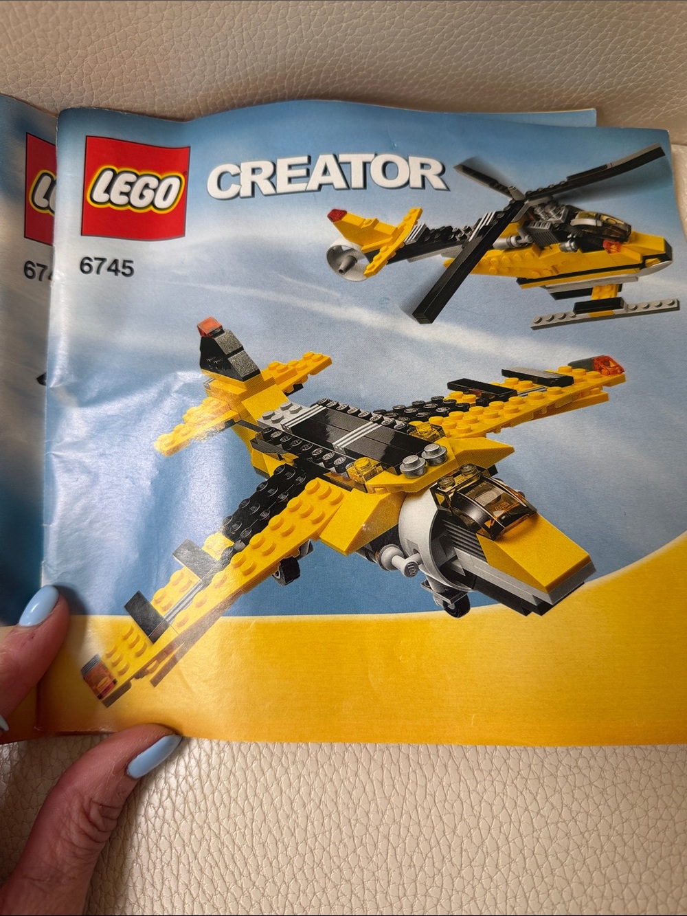 Lego Creator Yellow and Black Airplane & Helicopter Models (6745) EUC